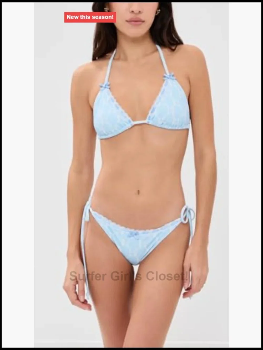 String Bikini Set with Lace Trim - Cheeky Coverage